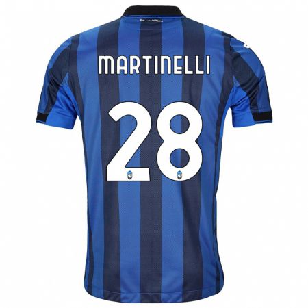 Kandiny Enfant Maillot Gabriel Martinelli #28 Noir Bleu Tenues Domicile 2023/24 T-Shirt