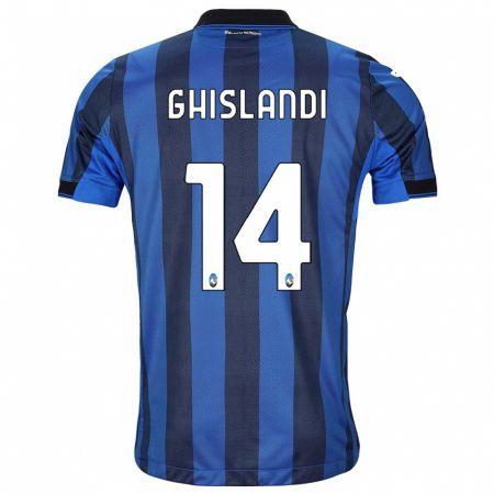 Kandiny Enfant Maillot Davide Ghislandi #14 Noir Bleu Tenues Domicile 2023/24 T-Shirt