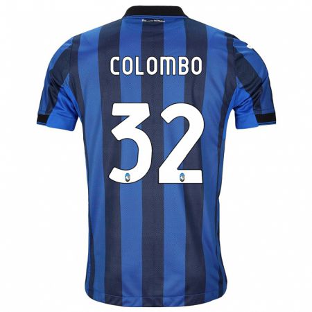 Kandiny Enfant Maillot Matteo Colombo #32 Noir Bleu Tenues Domicile 2023/24 T-Shirt