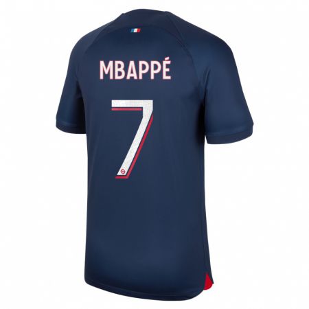 Kandiny Enfant Maillot Kylian Mbappé #7 Bleu Rouge Tenues Domicile 2023/24 T-Shirt