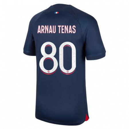 Kandiny Enfant Maillot Arnau Tenas #80 Bleu Rouge Tenues Domicile 2023/24 T-Shirt