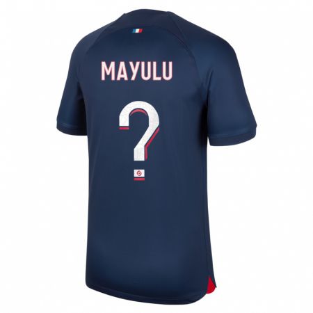 Kandiny Enfant Maillot Senny Mayulu #0 Bleu Rouge Tenues Domicile 2023/24 T-Shirt