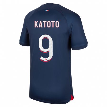 Kandiny Enfant Maillot Marie-Antoinette Katoto #9 Bleu Rouge Tenues Domicile 2023/24 T-Shirt
