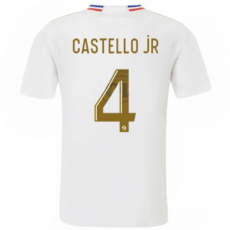 Kandiny Enfant Maillot Castello Lukeba #4 Blanc Tenues Domicile 2023/24 T-Shirt