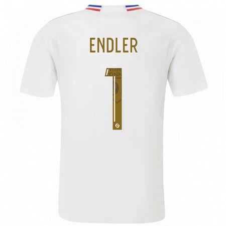 Kandiny Enfant Maillot Christiane Endler #1 Blanc Tenues Domicile 2023/24 T-Shirt