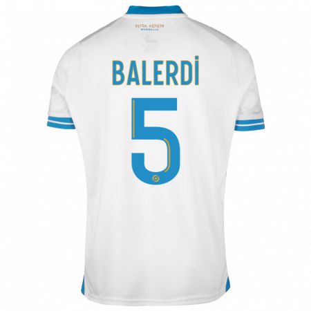 Kandiny Enfant Maillot Leonardo Balerdi #5 Blanc Tenues Domicile 2023/24 T-Shirt