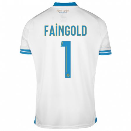 Kandiny Enfant Maillot Abbie Faingold #1 Blanc Tenues Domicile 2023/24 T-Shirt