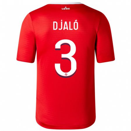 Kandiny Enfant Maillot Tiago Djaló #3 Rouge Tenues Domicile 2023/24 T-Shirt
