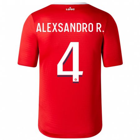 Kandiny Enfant Maillot Alexsandro #4 Rouge Tenues Domicile 2023/24 T-Shirt