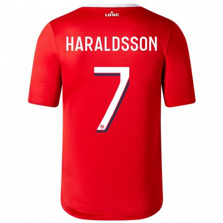 Kandiny Enfant Maillot Hákon Arnar Haraldsson #7 Rouge Tenues Domicile 2023/24 T-Shirt