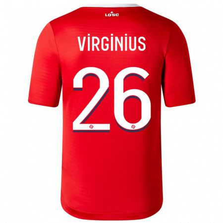 Kandiny Enfant Maillot Alan Virginius #26 Rouge Tenues Domicile 2023/24 T-Shirt