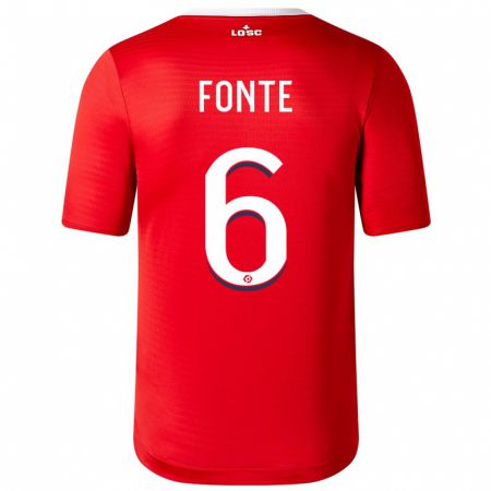 Kandiny Enfant Maillot Jose Fonte #6 Rouge Tenues Domicile 2023/24 T-Shirt