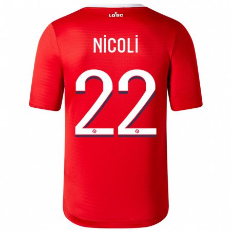 Kandiny Enfant Maillot Morgane Nicoli #22 Rouge Tenues Domicile 2023/24 T-Shirt