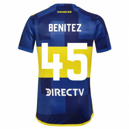 Kandiny Enfant Maillot Mauricio Benítez #45 Bleu Foncé Jaune Tenues Domicile 2023/24 T-Shirt