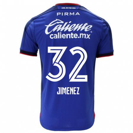 Kandiny Enfant Maillot Cristian Jiménez #32 Bleu Tenues Domicile 2023/24 T-Shirt