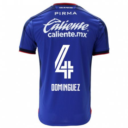 Kandiny Enfant Maillot Julio Cesar Dominguez #4 Bleu Tenues Domicile 2023/24 T-Shirt