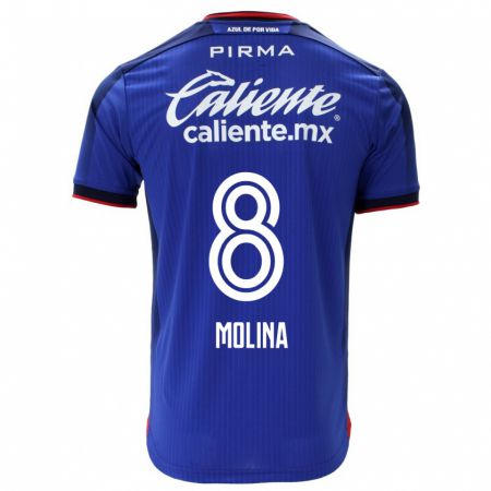 Kandiny Enfant Maillot Dalia Molina #8 Bleu Tenues Domicile 2023/24 T-Shirt