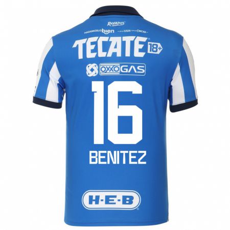 Kandiny Enfant Maillot Xanic Benitez #16 Bleu Blanc Tenues Domicile 2023/24 T-Shirt