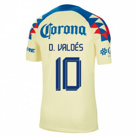 Kandiny Enfant Maillot Diego Valdés #10 Jaune Tenues Domicile 2023/24 T-Shirt