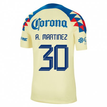 Kandiny Enfant Maillot Arturo Martínez #30 Jaune Tenues Domicile 2023/24 T-Shirt