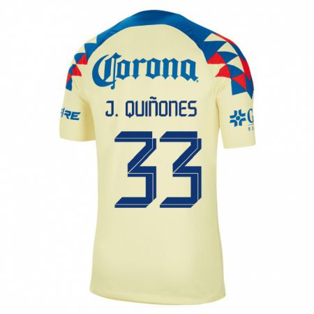 Kandiny Enfant Maillot Julián Quiñones #33 Jaune Tenues Domicile 2023/24 T-Shirt