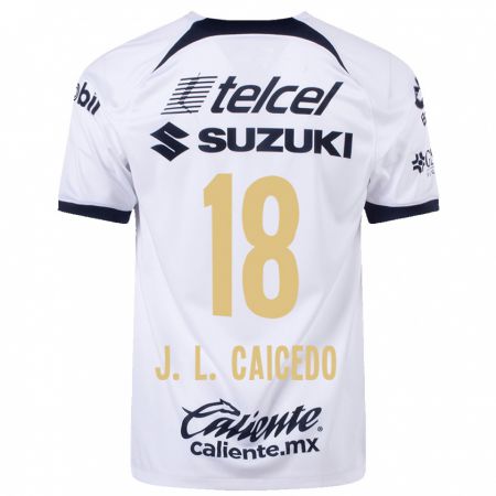Kandiny Enfant Maillot José Caicedo #18 Blanc Tenues Domicile 2023/24 T-Shirt