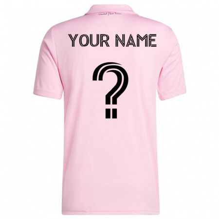 Kandiny Enfant Maillot Votre Nom #0 Rose Tenues Domicile 2023/24 T-Shirt