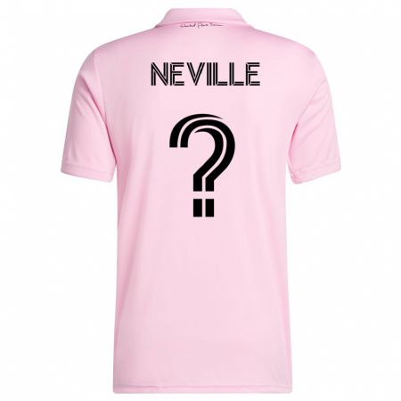 Kandiny Enfant Maillot Harvey Neville #0 Rose Tenues Domicile 2023/24 T-Shirt
