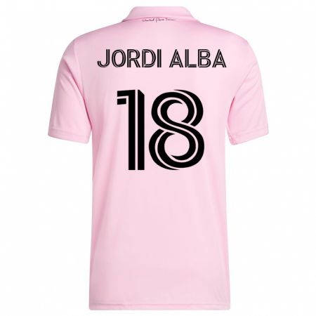 Kandiny Enfant Maillot Jordi Alba #18 Rose Tenues Domicile 2023/24 T-Shirt