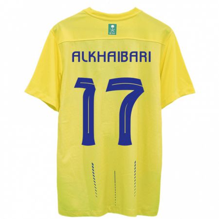 Kandiny Enfant Maillot Abdullah Al-Khaibari #17 Jaune Tenues Domicile 2023/24 T-Shirt