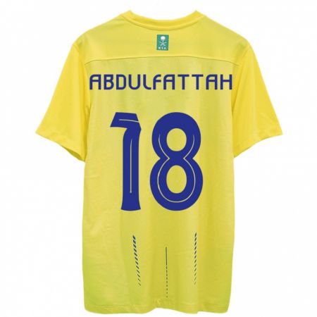 Kandiny Enfant Maillot Abdulfattah Adam #18 Jaune Tenues Domicile 2023/24 T-Shirt