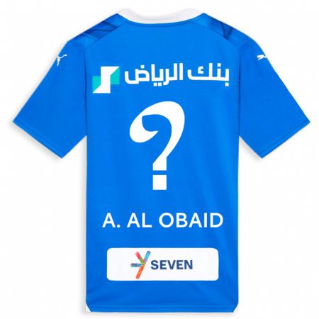 Kandiny Enfant Maillot Abdulrahman Al-Obaid #0 Bleu Tenues Domicile 2023/24 T-Shirt