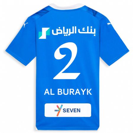 Kandiny Enfant Maillot Mohammed Al-Burayk #2 Bleu Tenues Domicile 2023/24 T-Shirt