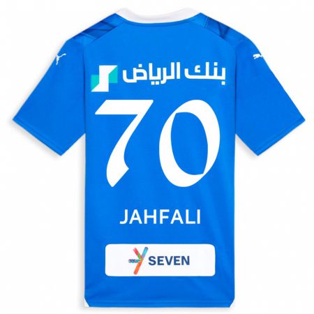 Kandiny Enfant Maillot Mohammed Jahfali #70 Bleu Tenues Domicile 2023/24 T-Shirt
