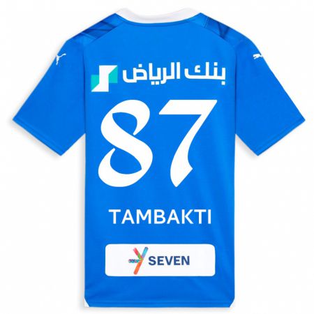 Kandiny Enfant Maillot Hassan Tambakti #87 Bleu Tenues Domicile 2023/24 T-Shirt