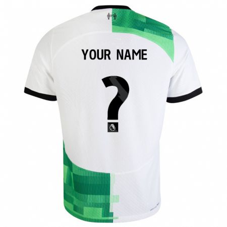 Kandiny Enfant Maillot Votre Nom #0 Blanc Vert Tenues Extérieur 2023/24 T-Shirt