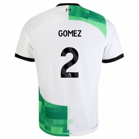 Kandiny Enfant Maillot Joe Gomez #2 Blanc Vert Tenues Extérieur 2023/24 T-Shirt