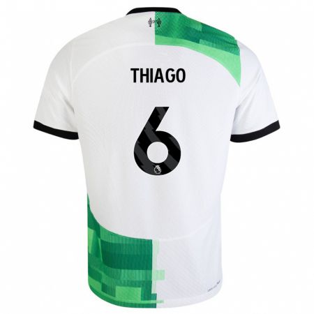 Kandiny Enfant Maillot Thiago #6 Blanc Vert Tenues Extérieur 2023/24 T-Shirt
