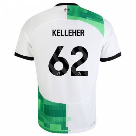 Kandiny Enfant Maillot Caoimhín Kelleher #62 Blanc Vert Tenues Extérieur 2023/24 T-Shirt