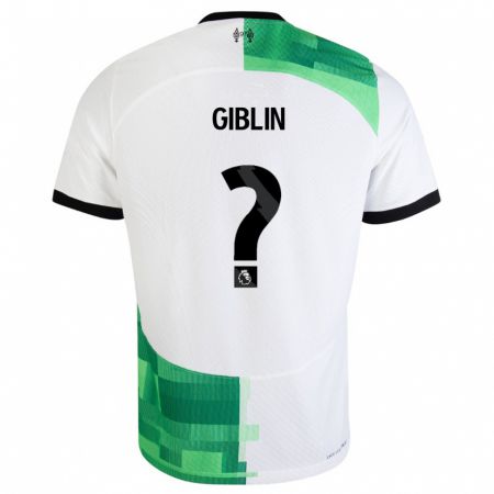 Kandiny Enfant Maillot Nathan Giblin #0 Blanc Vert Tenues Extérieur 2023/24 T-Shirt