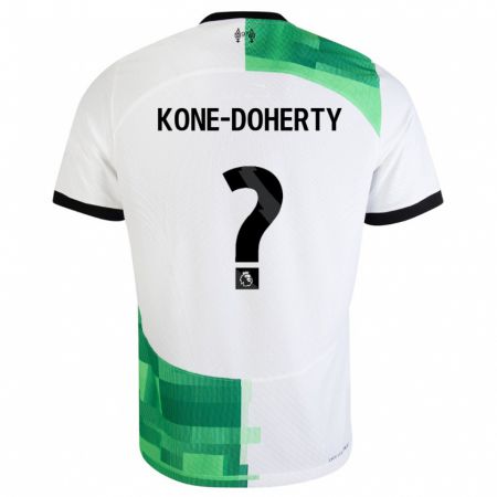 Kandiny Enfant Maillot Trent Kone-Doherty #0 Blanc Vert Tenues Extérieur 2023/24 T-Shirt