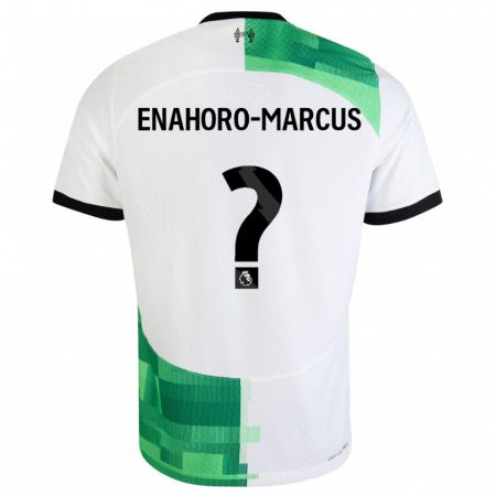 Kandiny Enfant Maillot Louis Enahoro-Marcus #0 Blanc Vert Tenues Extérieur 2023/24 T-Shirt