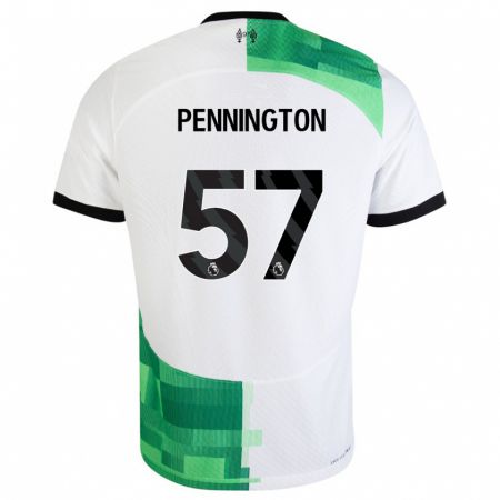 Kandiny Enfant Maillot Cody Pennington #57 Blanc Vert Tenues Extérieur 2023/24 T-Shirt