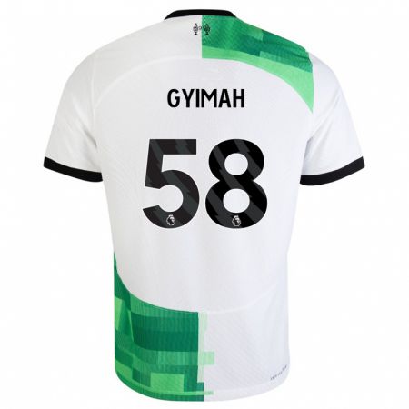 Kandiny Enfant Maillot Francis Gyimah #58 Blanc Vert Tenues Extérieur 2023/24 T-Shirt
