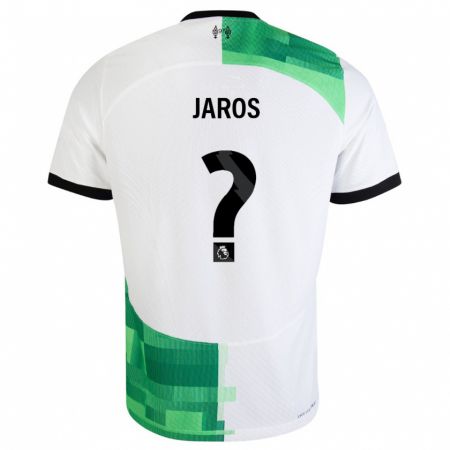 Kandiny Enfant Maillot Vitezslav Jaros #0 Blanc Vert Tenues Extérieur 2023/24 T-Shirt