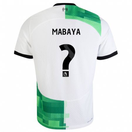 Kandiny Enfant Maillot Isaac Mabaya #0 Blanc Vert Tenues Extérieur 2023/24 T-Shirt
