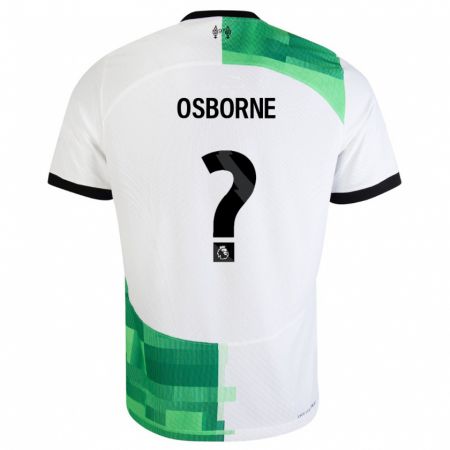 Kandiny Enfant Maillot Niall Osborne #0 Blanc Vert Tenues Extérieur 2023/24 T-Shirt