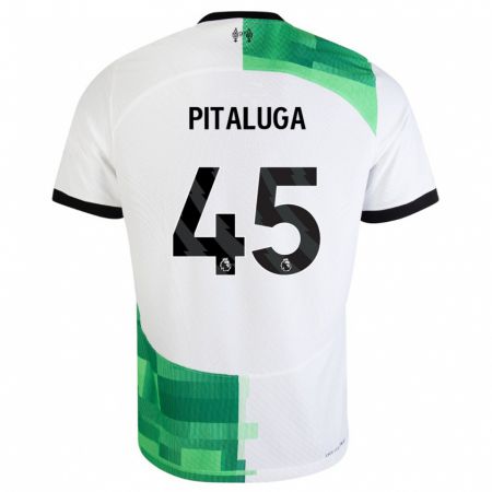 Kandiny Enfant Maillot Marcelo Pitaluga #45 Blanc Vert Tenues Extérieur 2023/24 T-Shirt