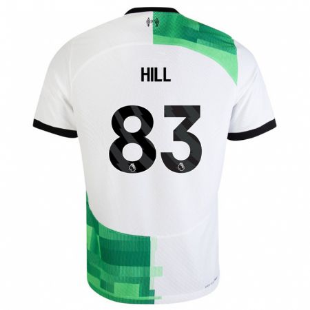 Kandiny Enfant Maillot Tom Hill #83 Blanc Vert Tenues Extérieur 2023/24 T-Shirt