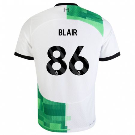 Kandiny Enfant Maillot Harvey Blair #86 Blanc Vert Tenues Extérieur 2023/24 T-Shirt